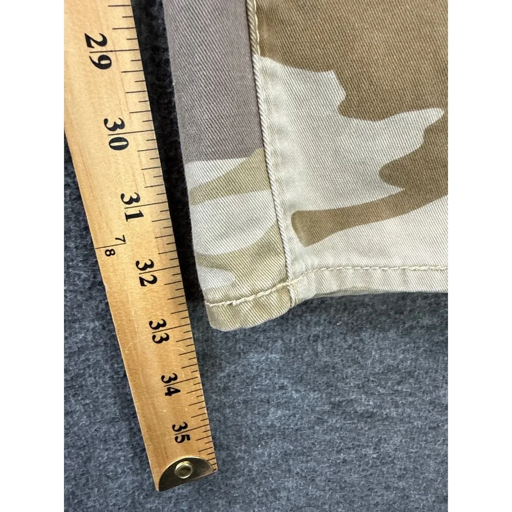 True Religion Ricky Pants Mens 42 Tan Camo Flap Straight Leg Military Preppy Hip